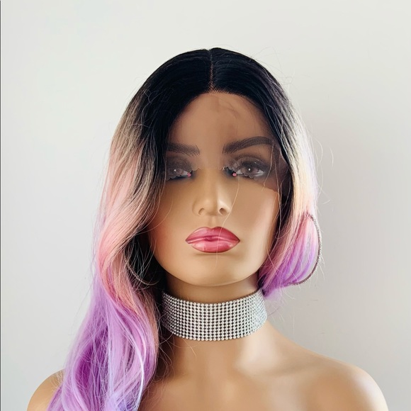 So Pretty! 26” Ombre Pink Lilac Premium Fiber Wig for Daily Wear or Cosplay - Picture 5 of 14